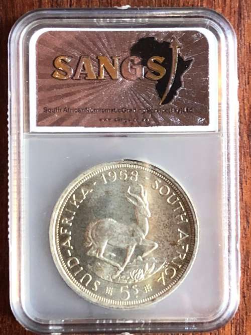 1958 SAU silver crown (5 shillings) * SANGS PF63