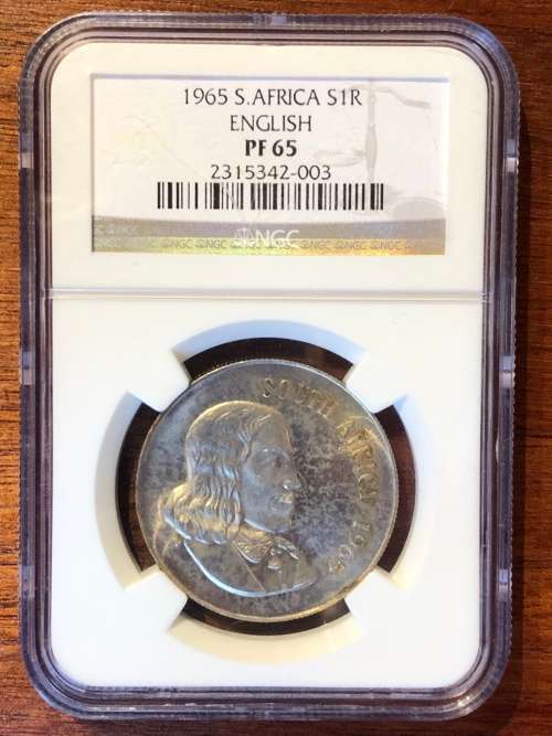 1965 RSA R1 (1 rand) * English * NGC PF65 * silver