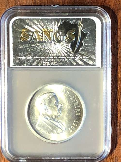1967 RSA R1 (1 rand) * Afrikaans * SANGS * MS64 * silver