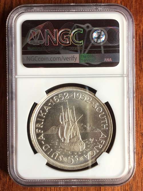 1952 SAU silver crown (5 shillings) * NGC MS64