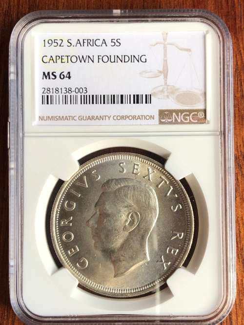 1952 SAU silver crown (5 shillings) * NGC MS64