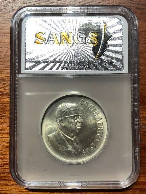1969 RSA R1 (1 rand) * English * SANGS MS64 * silver
