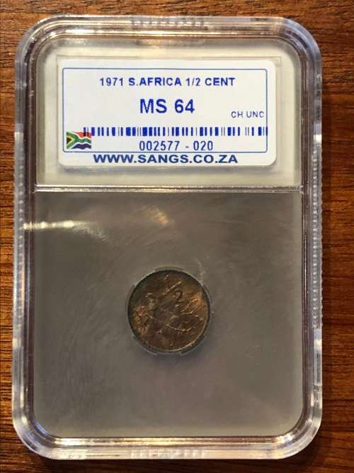1971 RSA 1/2 cent (half cent) * MS64 * only 20,000 circulated
