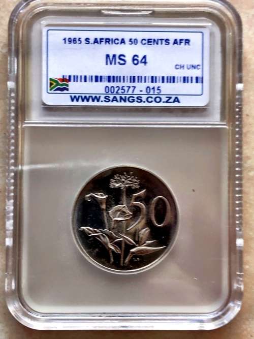 1965 RSA 50 cent * Afrikaans * SANGS MS64 * scarce