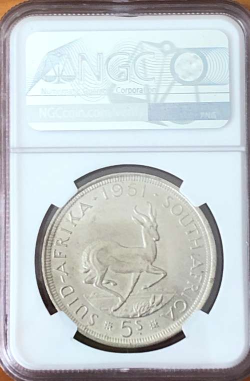 1951 SAU silver crown (5 shillings) * NGC MS63