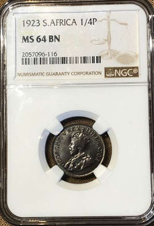 1923 SAU farthing (1/4 penny) * NGC MS64 BN * reduced price