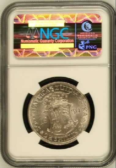 1930 South Africa Union 2 ½ shillings (half crown) NGC AU58