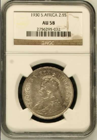 1930 South Africa Union 2 ½ shillings (half crown) NGC AU58