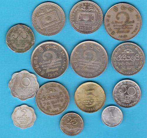 Set of Sri-Lanka coins - no duplicates - 14 coins