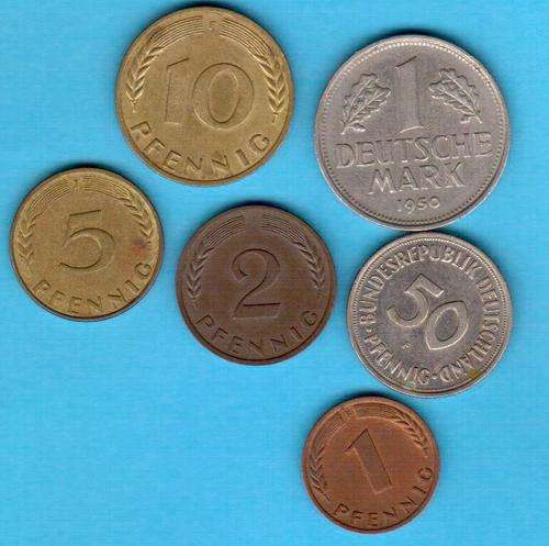 Set of 1950 German coins