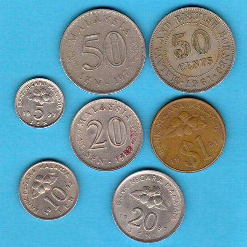 Malaysia and Borneo set of coins - no duplicates