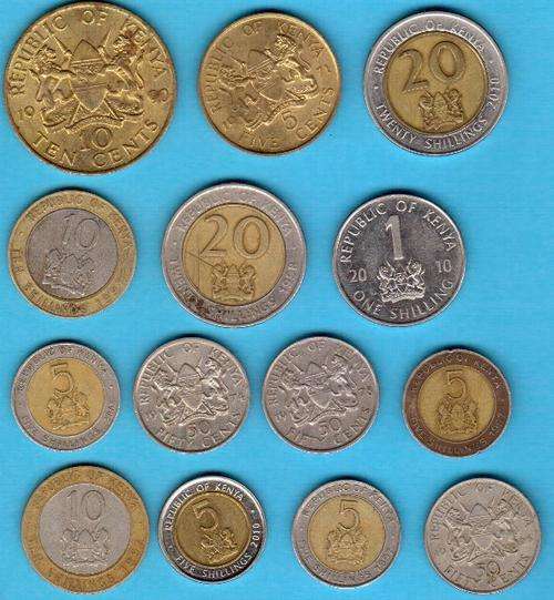 Set of Kenya coins - 14 coins - some no longer in circulation