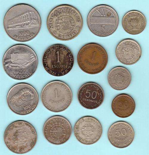 Set of Mozambique coins - 17 coins - no duplicates - includes rare 1936 coins