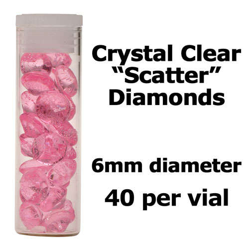 Edible diamonds for cake decorating - 6mm "Scatter" - Pale Pink