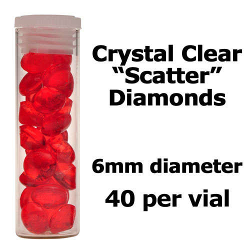 Edible diamonds for cake decorating - 6mm "Scatter" - Red