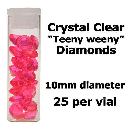 Edible diamonds for cake decorating - 10mm "Teeny Weeny" - Cerise