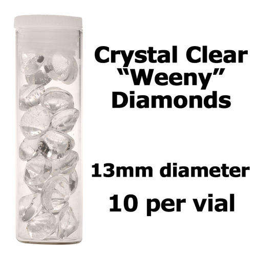 Edible diamonds for cake decorating - 13mm "Weeny" - Crystal Clear
