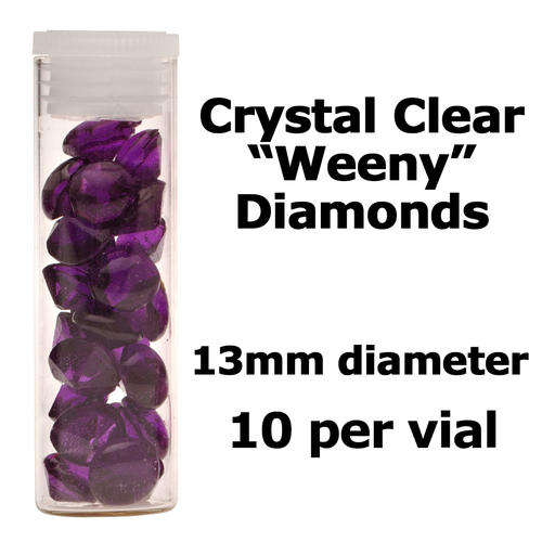 Edible diamonds for cake decorating - 13mm "Weeny" - Purple