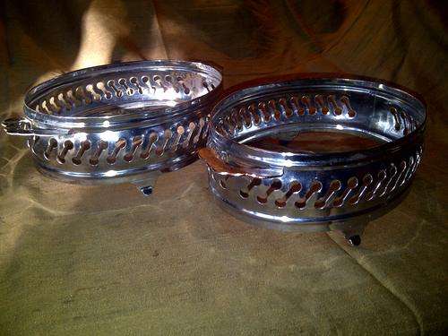 Matching Pair Oval serving dish stands
