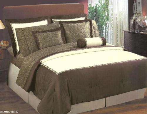9piece Bed in a Bag Luxury Cream Comforter Set (King)