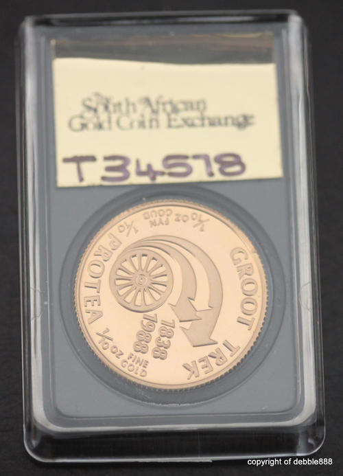 1988 *** 1/10 ounce gold GROOT TREK *** INVEST IN GOLD, includes certificate of authenticity