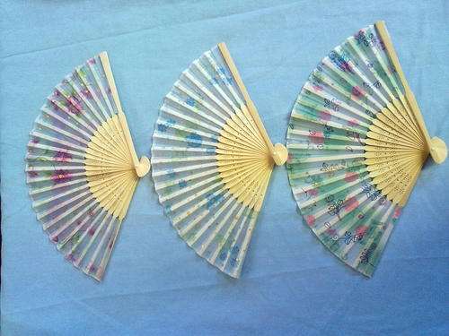 Wooden Chinese Hand Fan Covered with Fabric
