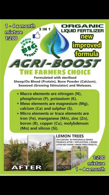 Agri-Boost (3 in 1) : 100% Bio-Organic Liquid Fertiliser (Dilute 1:200) Growth Stimulant 5 Liter