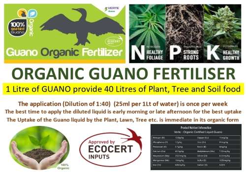 Fertiliser Organic Guano  - 25 Litres (Dilution Rate 1:40)
