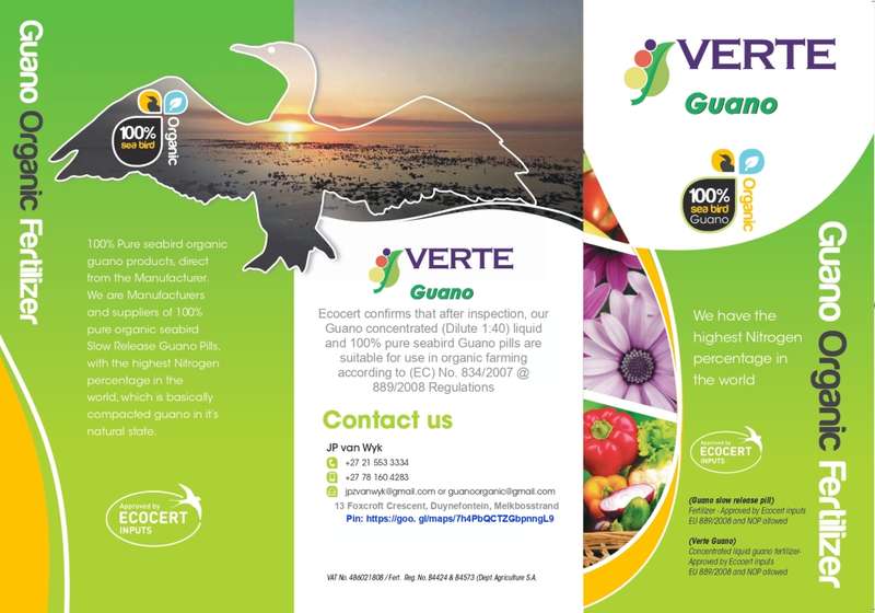 Guano liquid Organic Certified  Fertiliser : 25 Litre (Dilute 1:40) *SPECIAL* at only R950