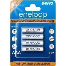 SANYO Eneloop 4BP B Rechargeable NiMH Battery-4 AAA Size Batteries-800mAh Rated ENELOOP_4UTG-4BPB