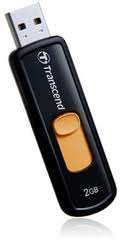 Transcend JetFlash500 USB 2.0 Compliant Flash Drive 2GB Black & Orange USB Boot TS2GJF500