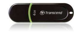 Transcend JetFlash300 USB 2.0 Compliant Flash Drive 4GB Black & Green -USB Boot TS4GJF300