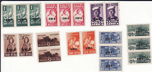 SWA War overprints. Full SET Small version