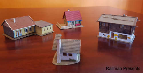 4 x Model House & Shop - N Gauge - (Job Lot)