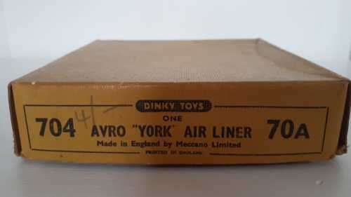 Dinky 70A Avro York Airliner with Original box and extra Dinky Meteor die cast plane