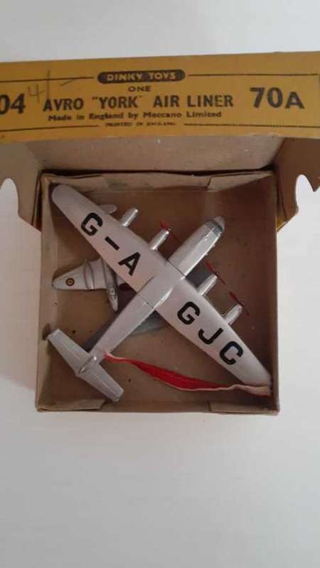 Dinky 70A Avro York Airliner with Original box and extra Dinky Meteor die cast plane