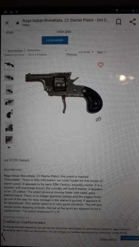 Rage Italian Brevettata 22 Starter Pistol Reduced