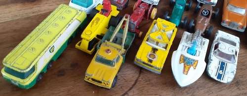 Lot of Matchbox die cast cars, trucks etc playworn