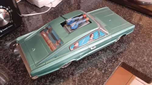 2 X Japan TN Nomura Tinplate Cars large Rare Bargain