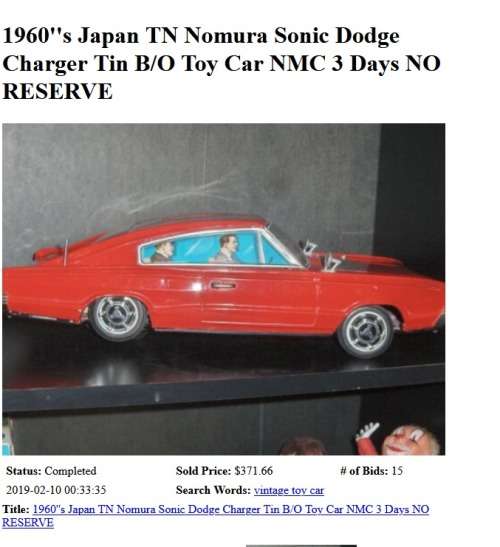 2 X Japan TN Nomura Tinplate Cars large Rare Bargain