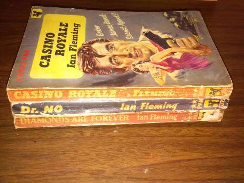 James Bond Rare Painted Covers Ian fleming pan paperbacks x 3