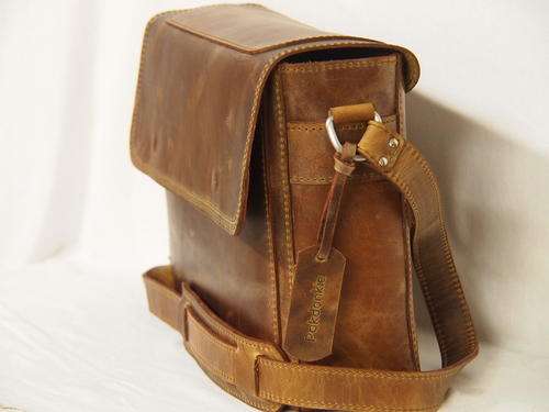 Leather Briefcase Capensis, MEDIUM( A4 size) ANTIQUE BROWN handcrafted by PAKDONKIE!!