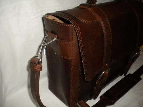 Leather Badger Briefcase, LARGE DIVIDER(15,6" Laptop),  DARK VINTAGE!!