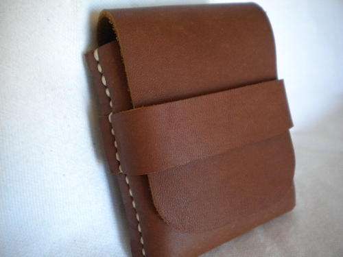 Folding Compact Leather Wallet, OIL Tanned Leather!