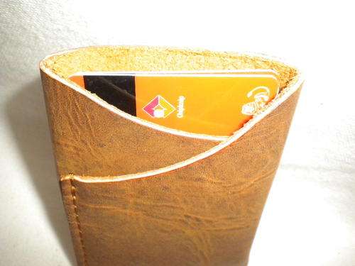 Minimalist Fold Card holder, VINTAGE BROWN Leather