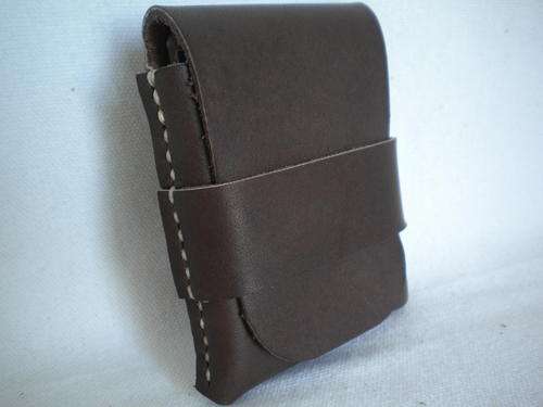 Simplicity Card and Coin holder, HAND STITCHED, CHOCOLATE BROWN Leather