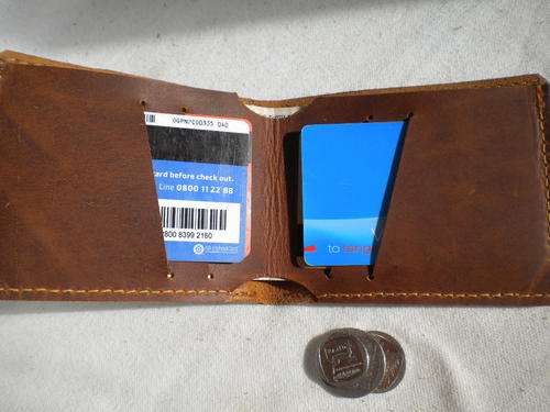 MENS Travel Light Wallet for cash, cards and Coins, DARK VINTAGE! Full Grain Leather! Made By Hand!