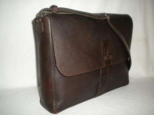 Leather Compact briefcase chocolate brown