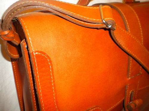 chestnut leather teacher briefcase