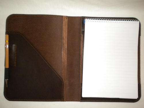 Combination A5 leather cover, chocolate brown